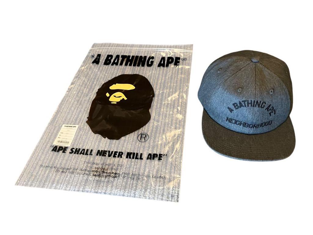 [USED] BAPE X Neighborhood PANEL CAP Logo Cap