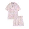 Pajamas Women's Summer Short-sleeved Shorts Cardigan Sweet and Cute Casual Girl Cotton Korean Version Women's Loungewear Suit