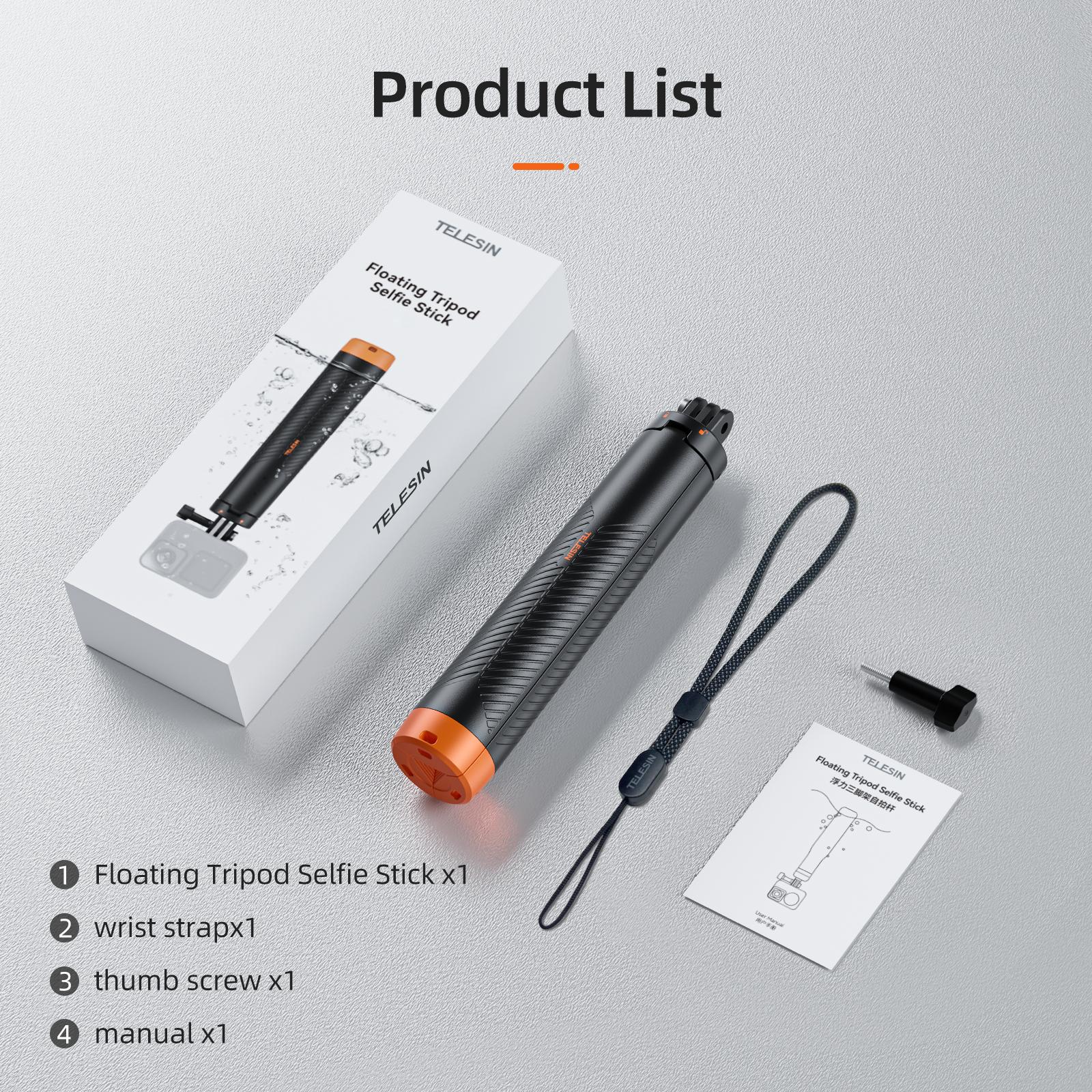 

TELESIN Underwater Buoyancy bar Diving Extendable Selfie Stick Tripod For Gopro Insta360 DJI OSMO Action Camera Accessories Buoyancy bar Tripod