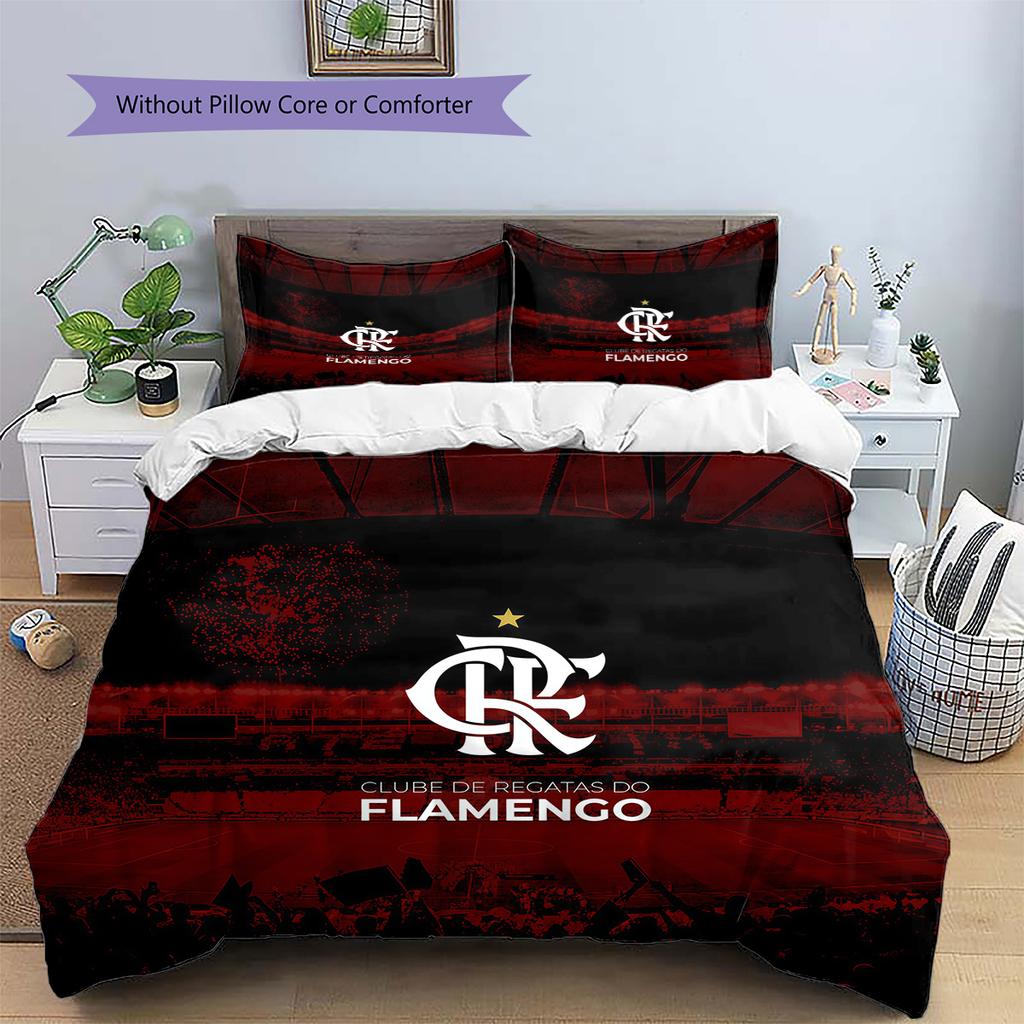 CR Flamengo Pattern Bedding Quilt Set Home Decoration Gift (1 * duvet cover + 2 * pillowcase without core)
