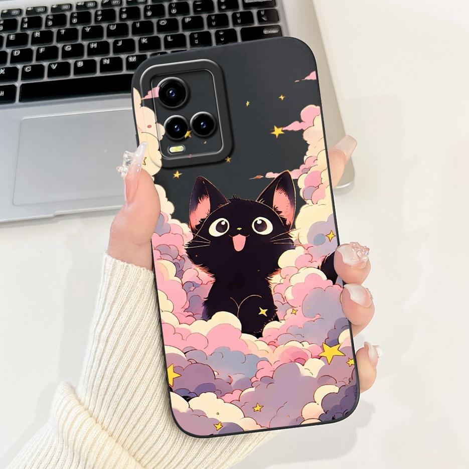 Pour Vivo Y21 Y21s Y21t Coque Vivo Y33s 4G V2109 Mignon Chat Dessin Animé Housse Souple TPU Coque de Téléphone Pour Vivo Y21s VivoY21 V2111 V2110 Sacs