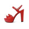 Red Women Platform Slingback Sandals Peep Toe High Spike Heel Large Plus Size 50 Nightclub