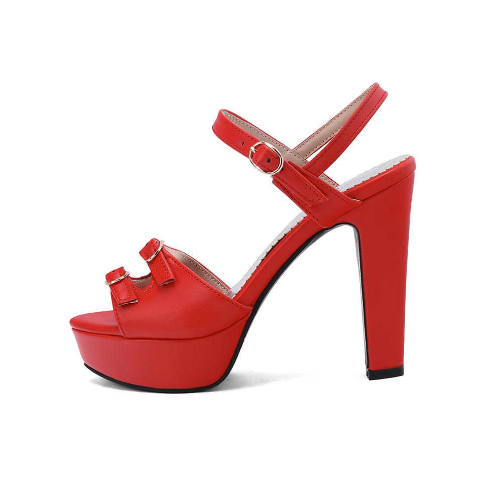 Red Women Platform Slingback Sandals Peep Toe High Spike Heel Large Plus Size 50 Nightclub