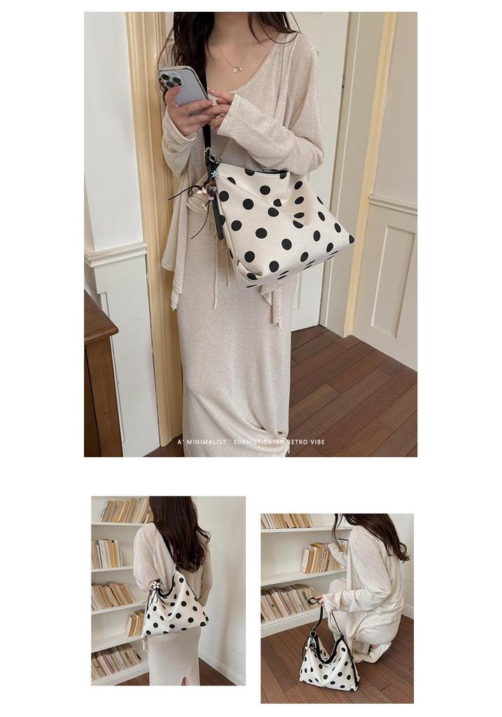 Lässige Polka Dot Damen-Crossbody-Tasche mit großer Kapazität, leicht - Vielseitige Umhängetasche für den Weg zur Arbeit 2026
