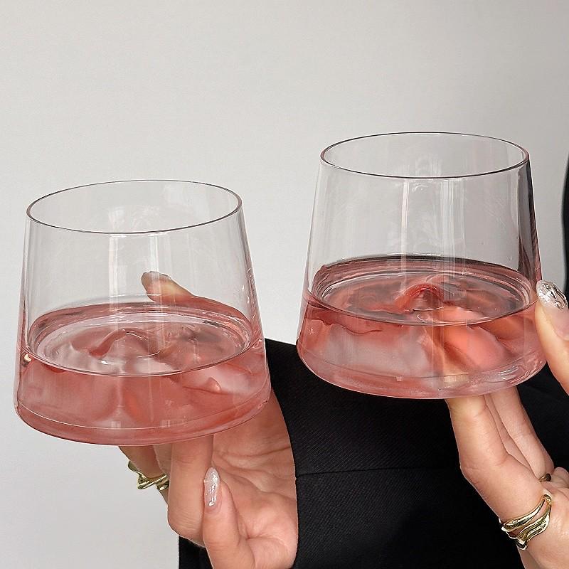 Ins Style Mt. Fuji Creative Pink Glass: Elegant Mountain Range Whiskey & Liquor Cup