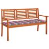 Day and Night - Day and Night 3-seater Garden Bench Solid Eucalyptus Wood and Cushion 150 Cm