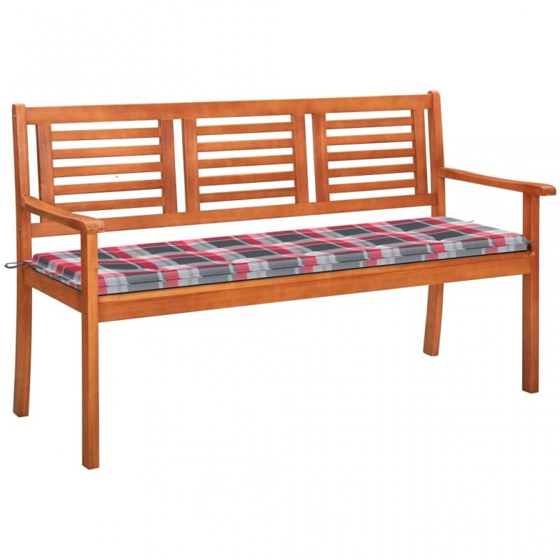 Day and Night - Day and Night 3-seater Garden Bench Solid Eucalyptus Wood and Cushion 150 Cm