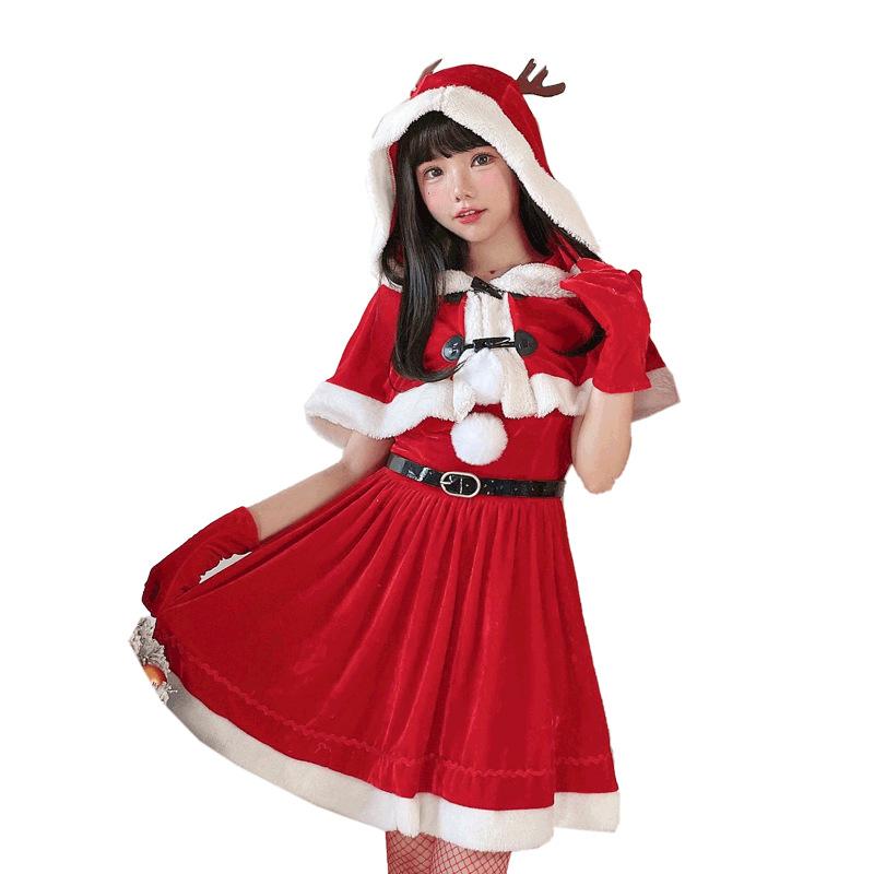 Christmas Costume Shawl Cape Santa Costume Christmas Costume Party Dress New Year's Robe Performance Costume