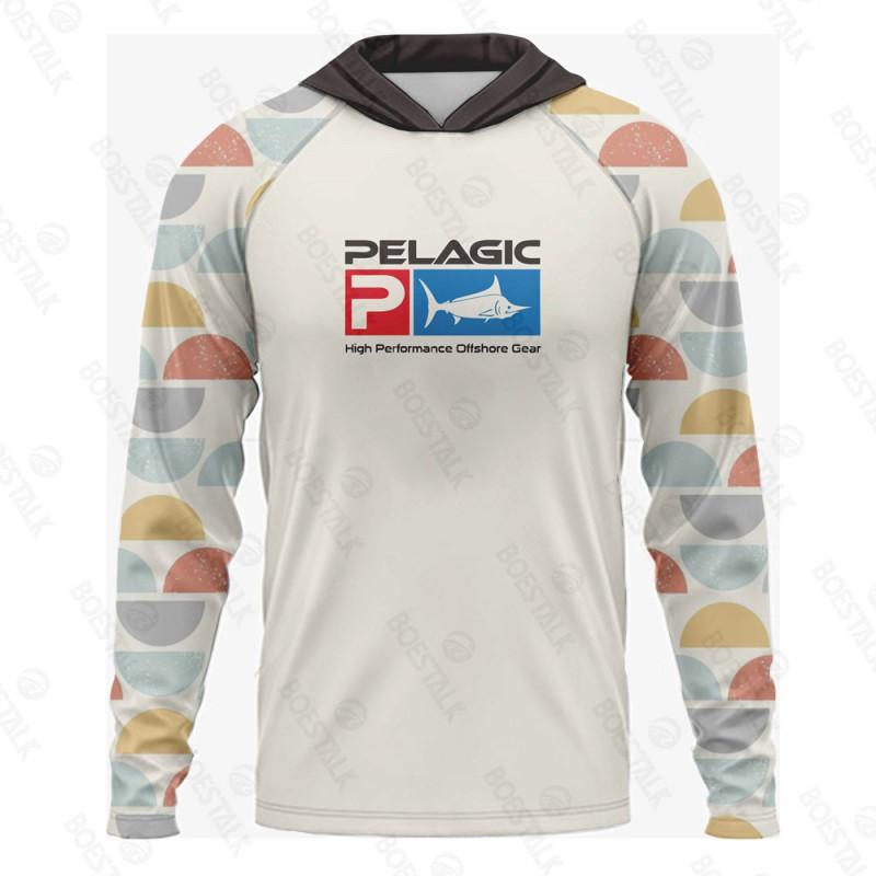 Mens Quick-Dry UV Protection Hooded Fishing Shirt Breathable Long Sleeve Outdoor Sportswear UPF 50