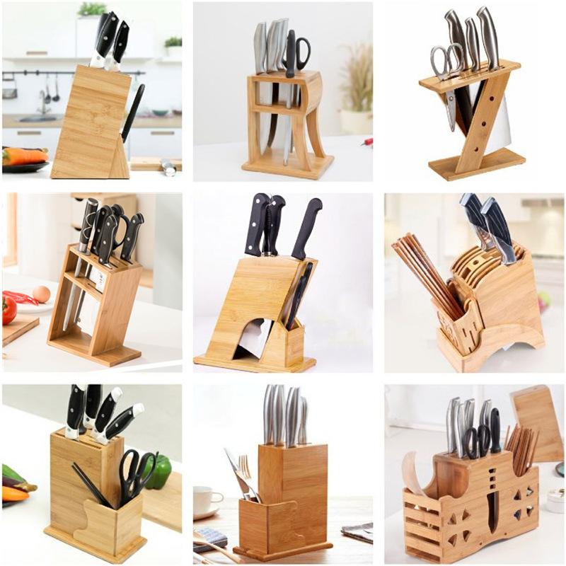 Kitchen Knife Holder Knife Rack  Kitchen Utensils Multi-functional Storage Rack  Solid Wood Knife Holder  Chopstick Cage Storage