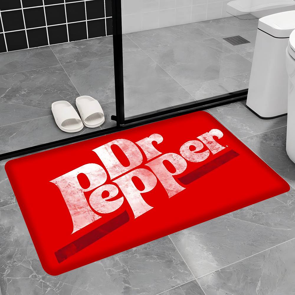 D-Dr Pepper Bathroom Mat Anti-slip Absorb Water Long Strip Cushion Bedroon Mat Welcome Doormat