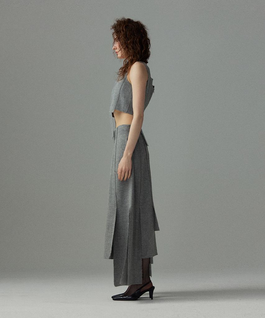 Meuameu Wool Patchwork Skirt