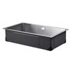 76cm Kitchen Sink Undermount Single Bowl Drop-In Basin Stainless Steel Bar