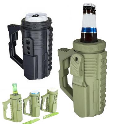 1/2Pcs Assault-Style Tactical Insulation Sleeve Portable Party Beverage Holder with Bottle Opener Beer Bottle 12oz Slim Cans Holder Men Gift