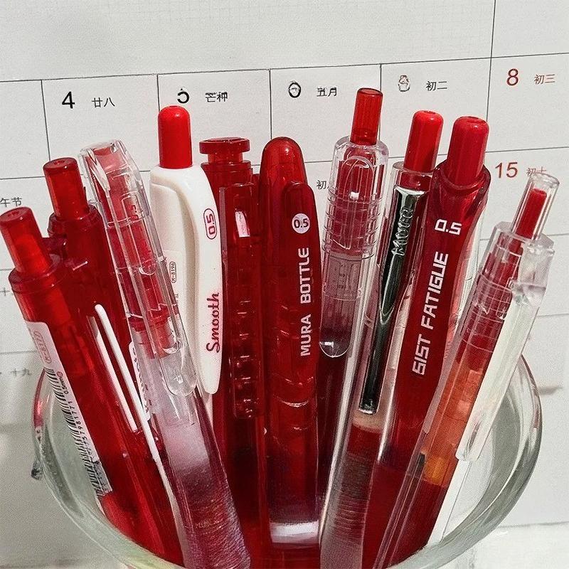 

10 шт./набор Гелевая ручка в корейском стиле INS для детей, мальчиков и девочек, эстетичная, простая, прозрачная, канцелярская гелевая ручка 0,5 мм, черные чернила, пишущая ручка