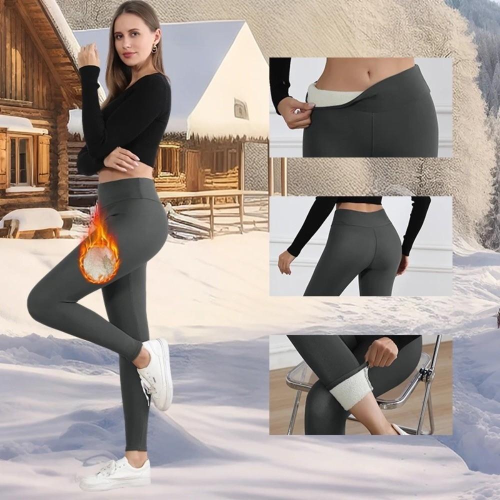 High Waist Fleece Leggings Elastic Warm Yoga Pilates Pants Velvet Tights Outdoor Activities