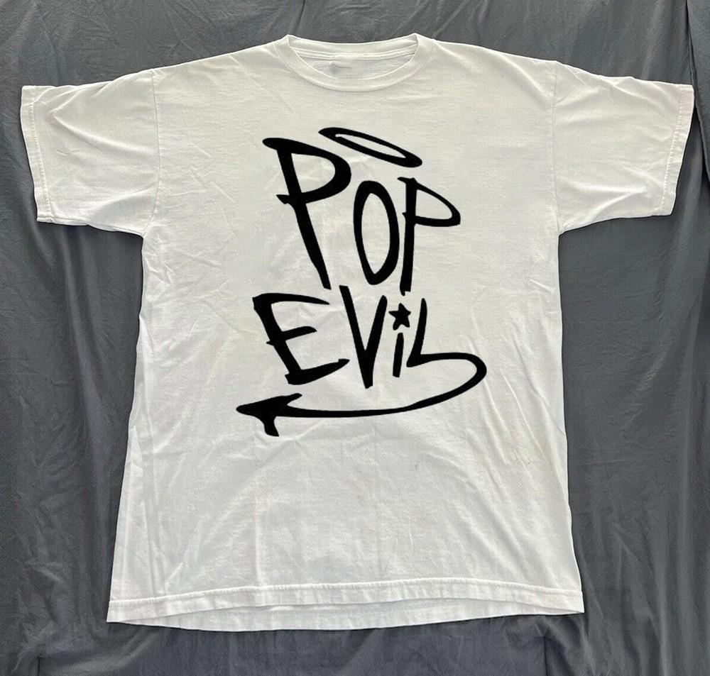 Logo Pop Evil Band White T Shirt Gift Fans PA167 Unisex T-Shirt XXL