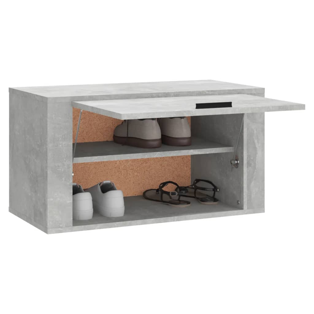 Wall Mounted Shoe Cabinet Concrete Grey 70 X 35 X 38 Cm Engineered Wood