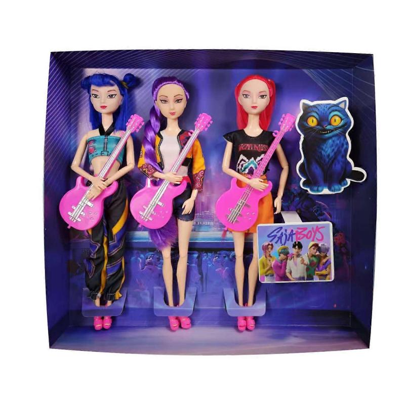 New K-POP Girl Group Doll Set 32cm High-Quality Plastic Figures Multi-Accessory Theme Toys
