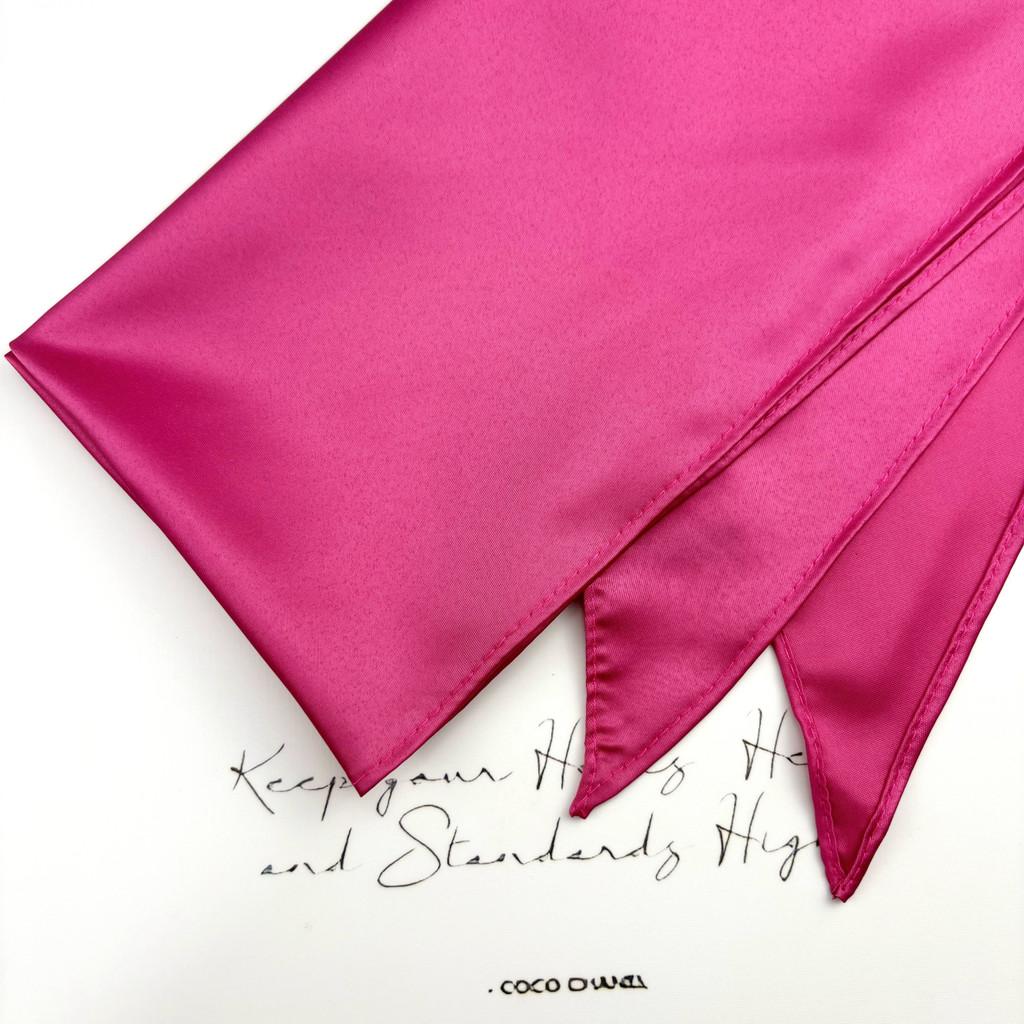 Childrens Triangular Scarf And Tie Bucklewith Pure Color Satin Fabric For School Uniforms
