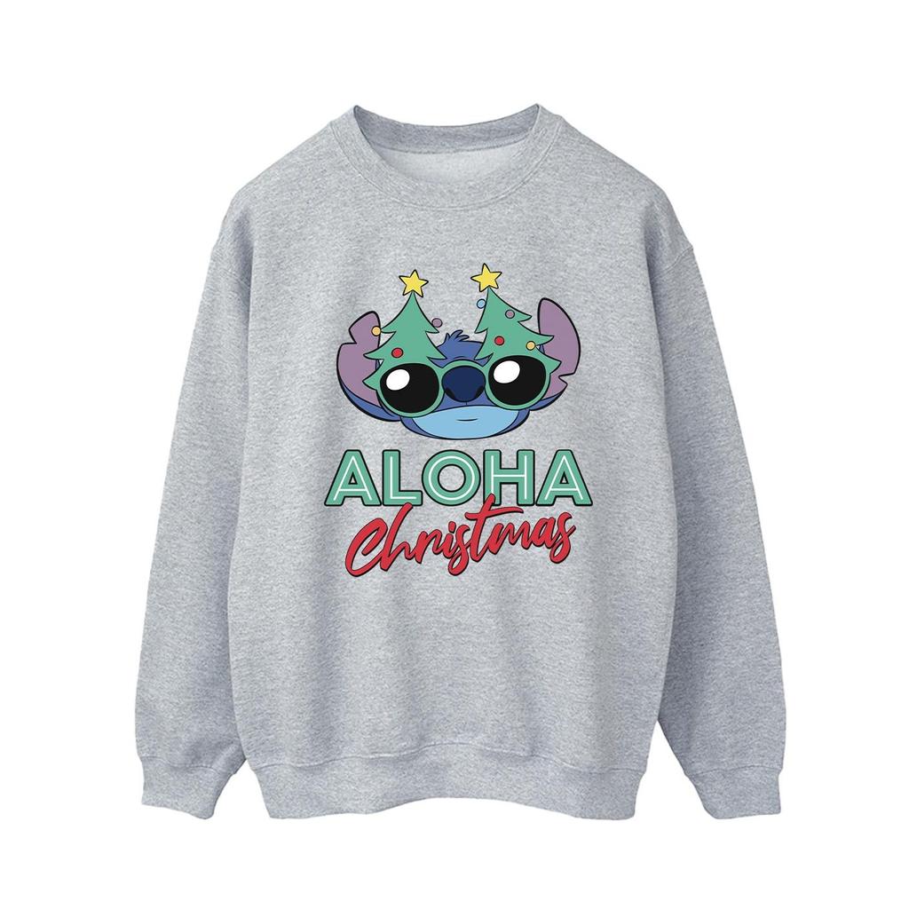 Disney Mens Lilo And Stitch Christmas Tree Shades Sweatshirt