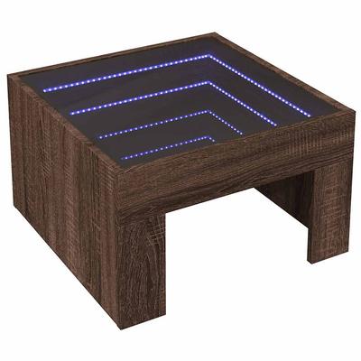 Infinity LED Coffee Table In Brown Oak Effect 50x50x30 Cm