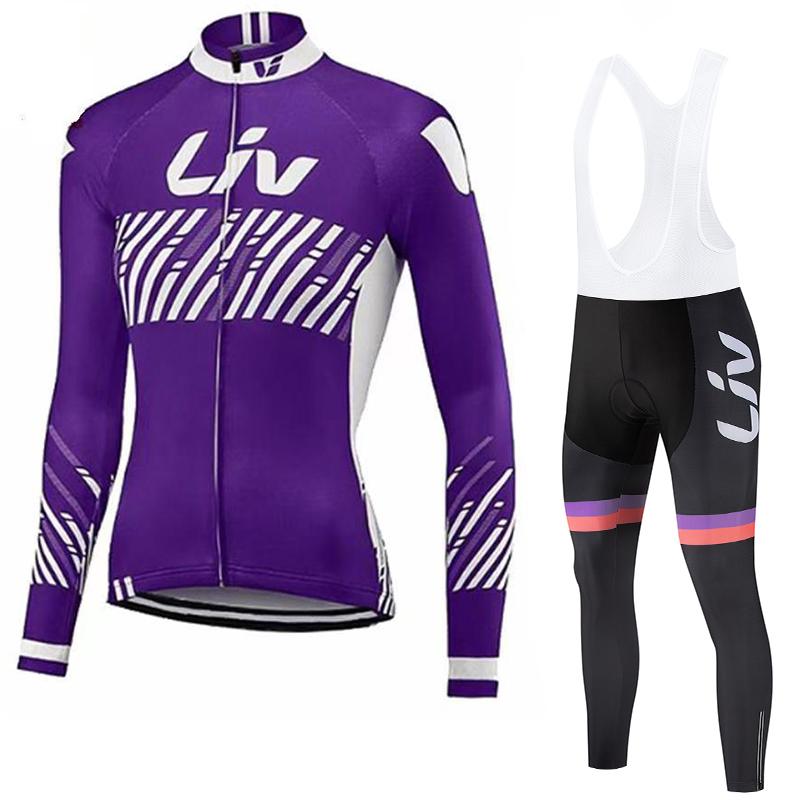 2026 Long Sleeved Cycling Suit Set  Women's Cycling Bib Women's Exclusive Seat Cushion Autumn Winter Cycling Sportswear Set Road Cycling Top