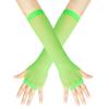 1Pair Women's Long Fingerless Fishnet Mesh Gloves Punk Rock Style Arm Warmers For Night Club Party Fashionable Sexy Gloves