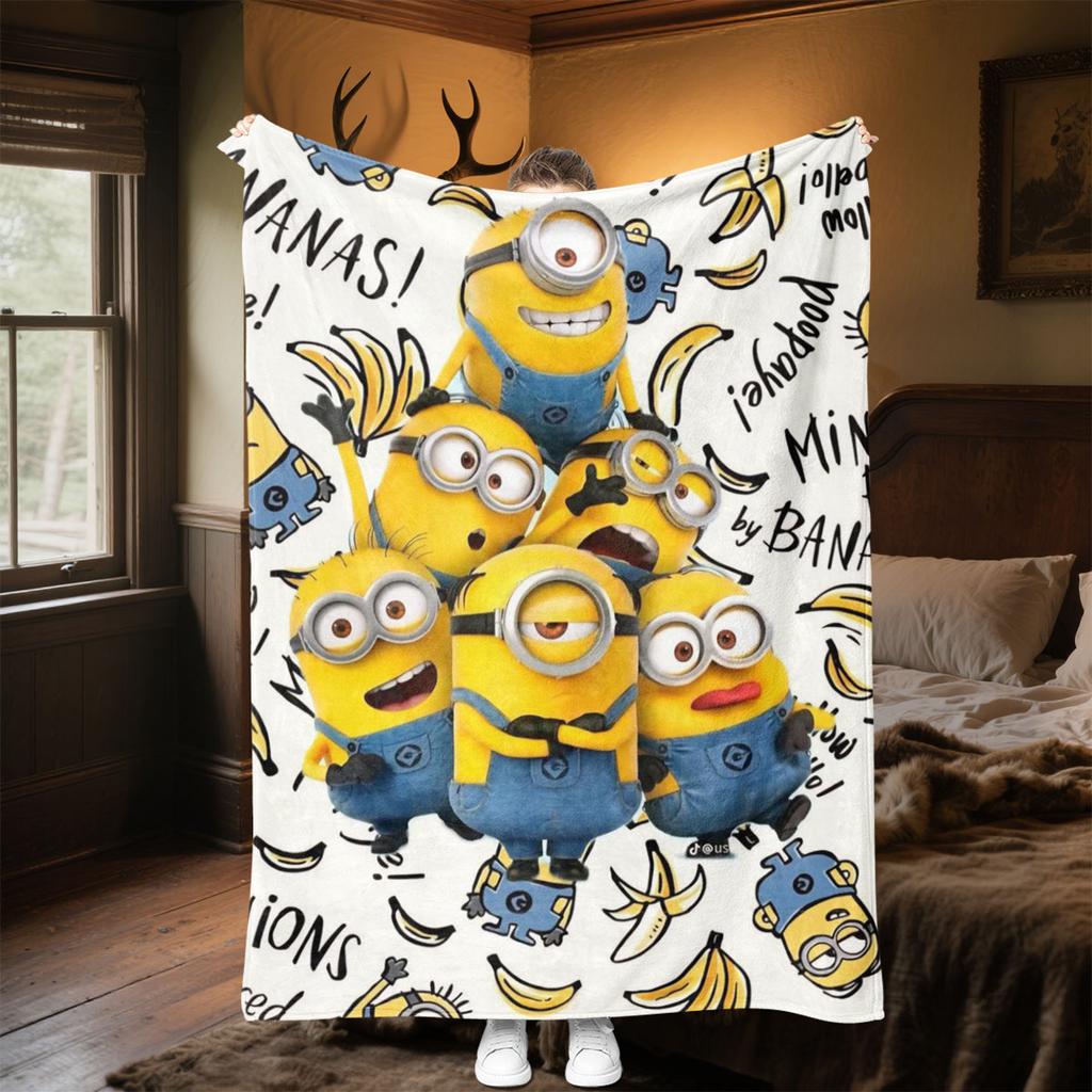 The Minions Sunflower Adventure Blanket Is Suitable for Beds, Sofas, and Various Other Occasions, Making It A Perfect Gift.