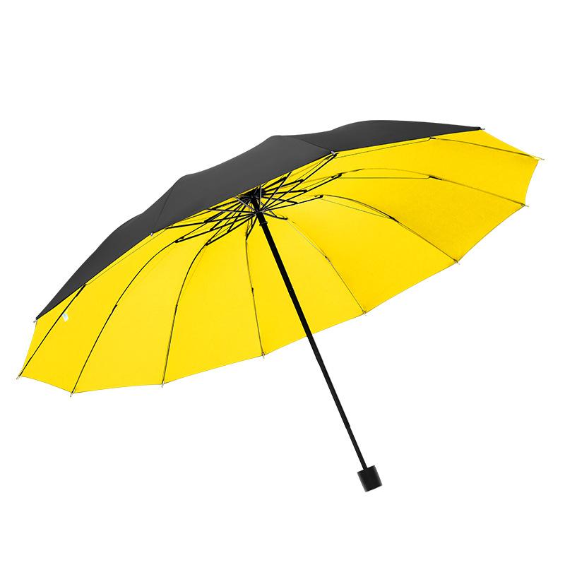 Umbrella large folding umbrella weather and rain parasol women's enlarged thickened reinforced vinyl sun umbrella hot-selling umbrella