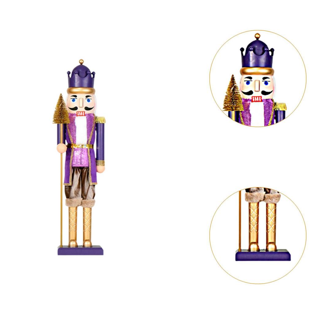 Christmas Nutcracker Soldier Collectible Mantel Shop Window Home Desktop Figurine Party Decoration with Music and Light Elegant