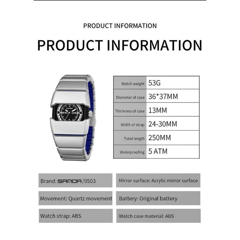 SANDA Cool Watch For Men Creative Style Alien Design Waterproof Luminous Quartz Watches Male Sports Wristwatch