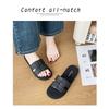 Women's Soft Leather Flat Slide Sandals Comfortable Open-Toe Casual Slippers for Daily Wear