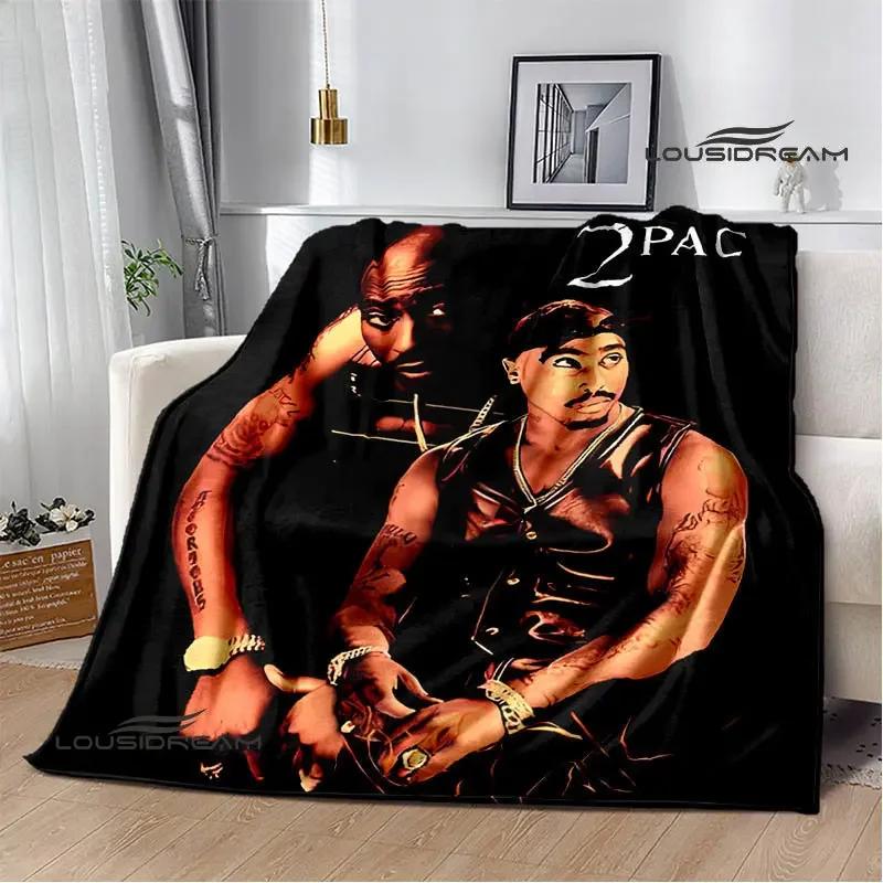 2PAC Hip -hop Singer Fashion Printed Blanket Warm Bed Blanket Soft and Comfortable Blanket Home Travel Blanket Birthday Gift