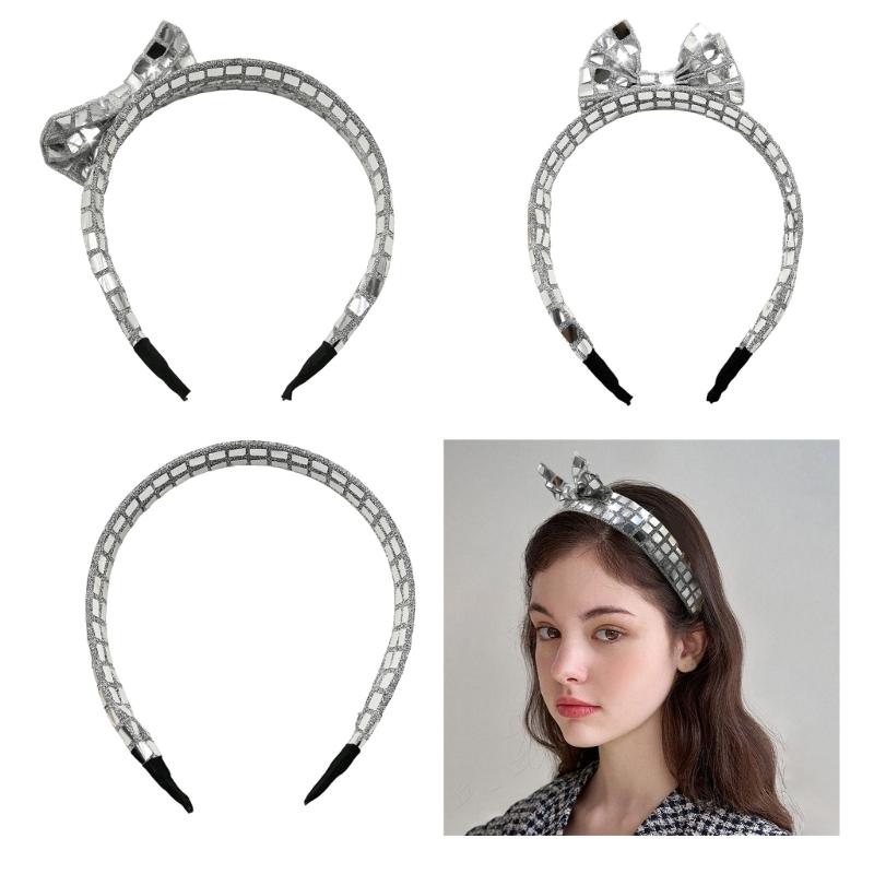 Stylish Sparkles Sequins Embellished Headbands Soft Breathable Fashion Hairpiece for Wedding Party Special Occasion