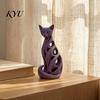 Modern Indoor Decorations Spiral Cat Sculpture Resin Ornament, Creative Twisted Statue, Artistic Decorative Ornaments Desktop Decor for Home