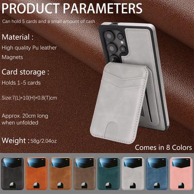Magnetic Leather Case with Card Holder for Samsung S24 - 25 Series Multi - Functional Stand Shockproof