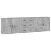 Sideboards 3 pcs Concrete Grey Particleboard