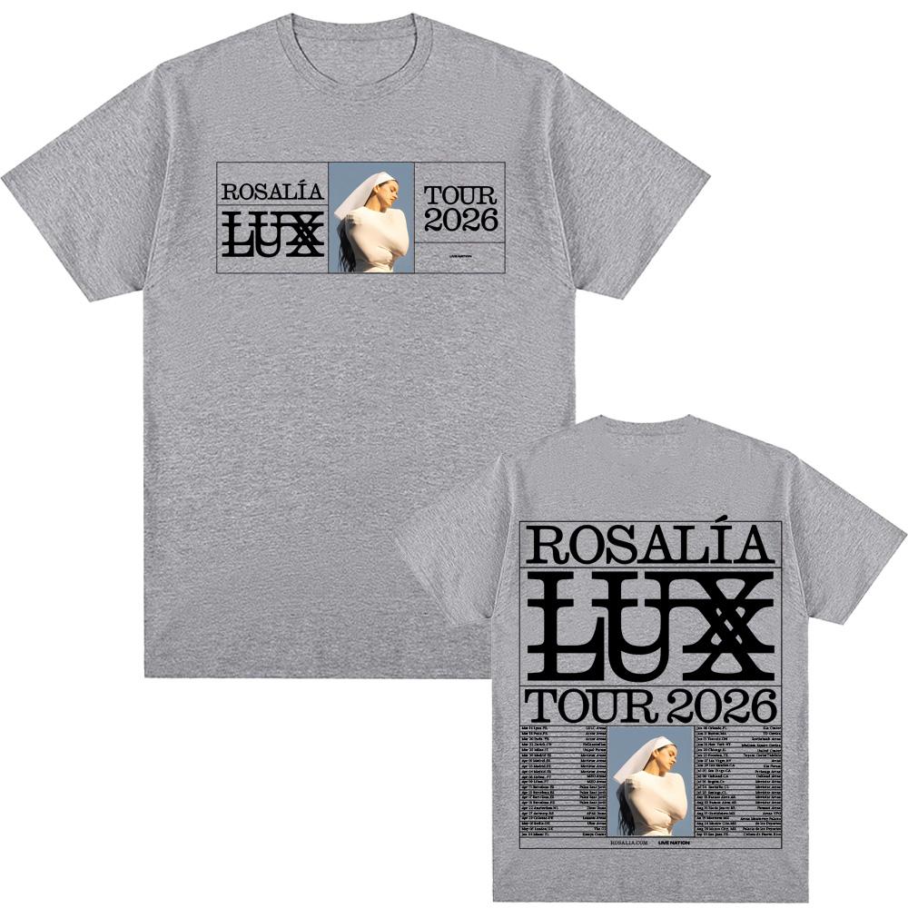 Rosalia Lux Tour 2026 T-Shirt 2026 Rosaia Wie Offizielle Website Hohe Qualität T-Shirt 100% Baumwolle Harajuku Rundhals T-Shirts