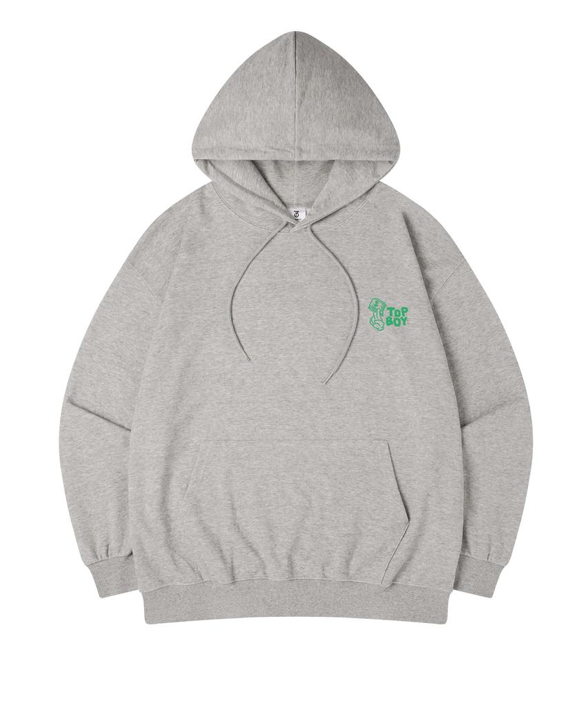 Dirty Cash Oversized Fleece-Lined Printed Hooded Sweatshirt