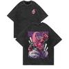 Dragon Ball Mens and Womens Washed TShirt Majin Buu Summer and Spring Anime Cotton Tee Retro Distressed Punk Short Sleeve