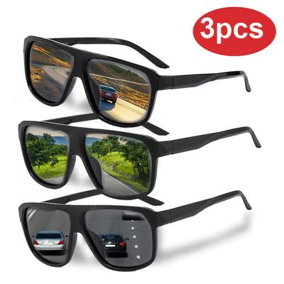 3pack Square Sunglasses Men Women Anti Glare Shades UV Protection Classic Driving Travel Eyewear Square Frame