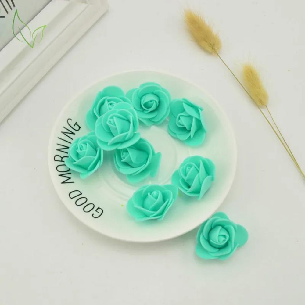 50PCS PE Foam Fake Flower Roses Head Artificial Flowers Cheap Wedding Decoration for Scrapbooking Gift Box Diy Wreath Multi-Use
