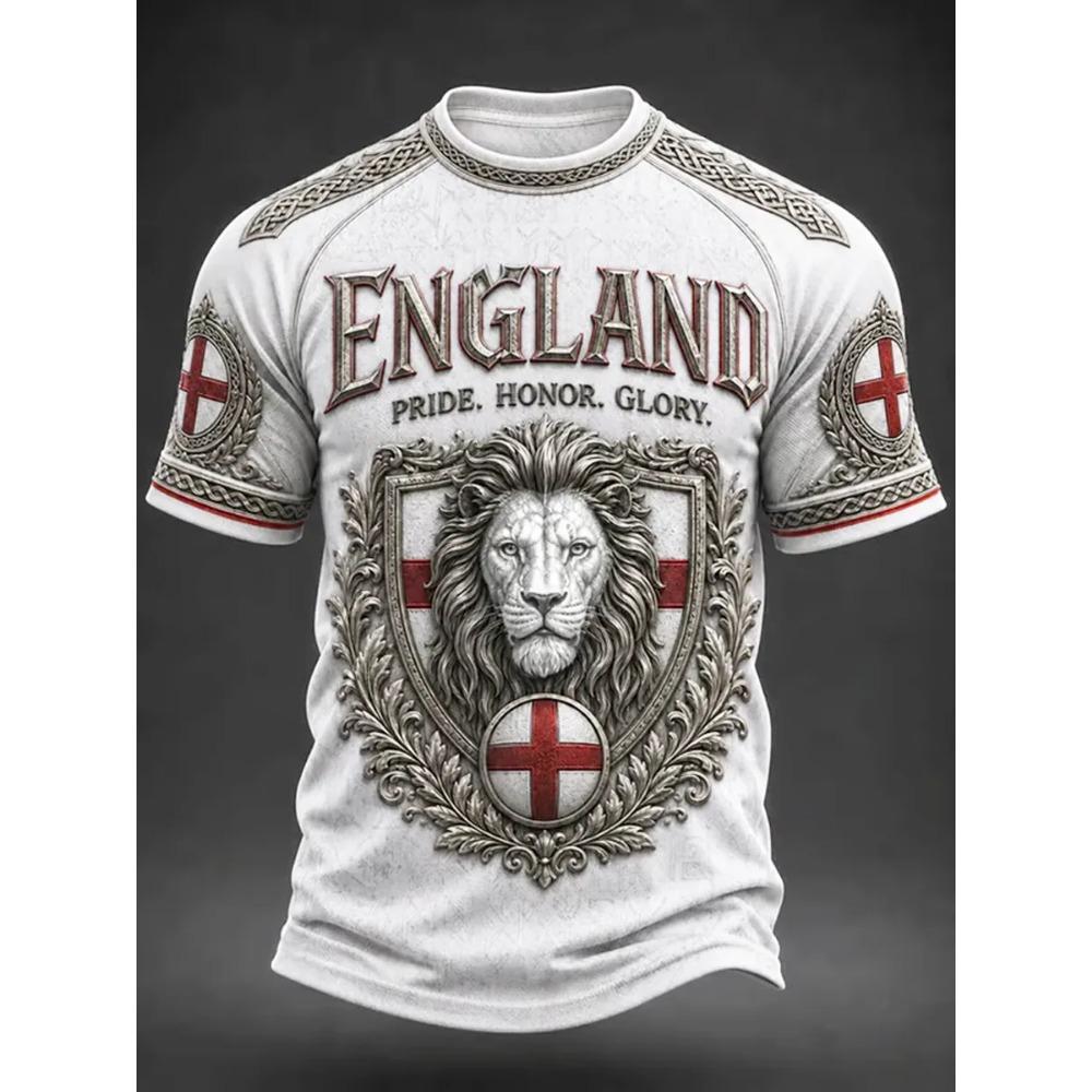 2026 Edition England Fans Football Training T-Shirt - 3D Digital Printing - Comfortable and Breathable - Family Clothing