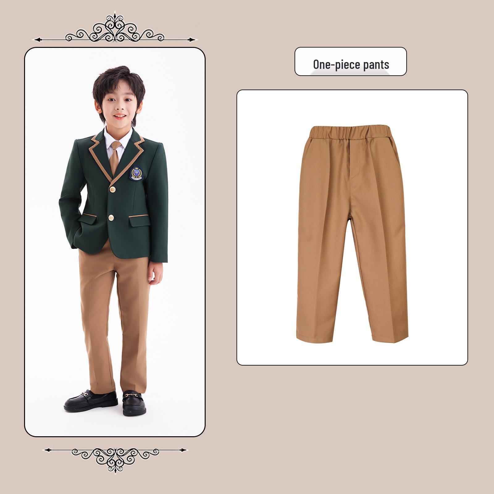 Autumn British-Style School Uniform Set for Primary & Secondary Students: Academy & Kindergarten Back-to-School Ceremony Uniform 100cm
