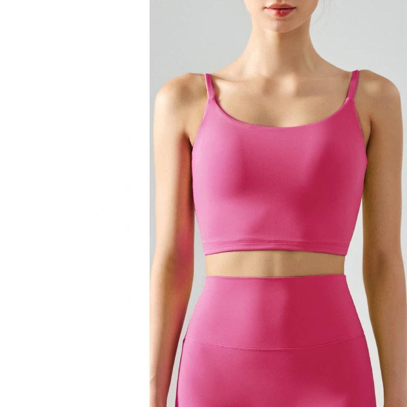 Summer New Yoga Vest Women Seamless Sports Bra Vest Style Square Collar Suspender Fitness Sports Bra