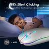 Dual Mode 2.4G Wireless Mouse Bluetooth Mouse RGB Backlit Gaming Mouse Rechargeable Mouse Ergonomic Mice for PC Laptop Tablet