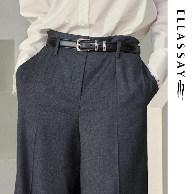 ELLASSAY Women's 100% Lambswool Wide-Leg Trousers