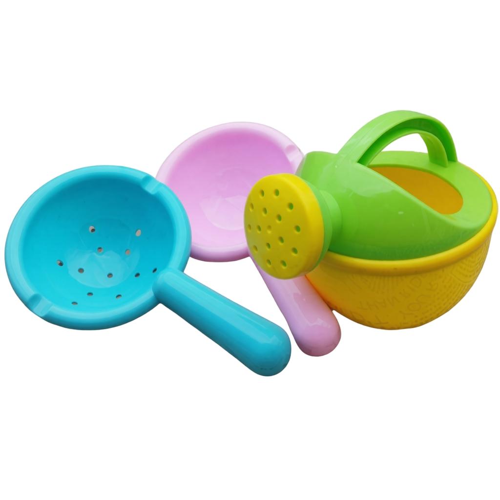 Baby Bath Toys Watering Can Scoop and Spinner Set Safe Plastic Bathing Toys for Infant Toddler Water Play and Sensory Development