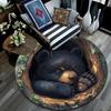 Bear Cub Round Area Rug,Carpet Rug for Living Room Bedroom Sofa Playroom Decor,Non-slip Floor Mat